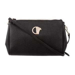 Versace Collection Leather Crossbody Bag, Black